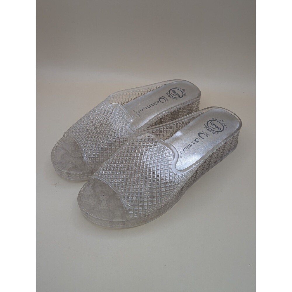 Jeffrey Campbell Havana Last Womens 8/9*Clear Jelly Slip On Slide Sandal Y2K 90s